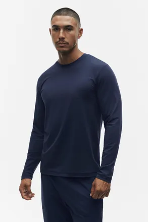 Alo | Conquer Reform Crewneck Long Sleeve Top in Navy, Size: Medium