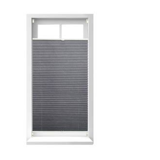Relaxdays 4 Estores Plisados Transparente, Pol&iacute;&eacute;ster, 90 X 210 Cm, Gris