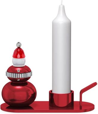 Swarovski Red Crystal Holiday Cheers Santa Claus Candle Holder