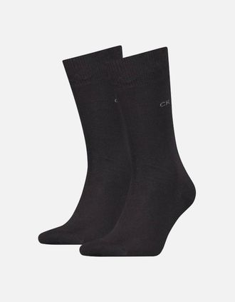 Calvin Klein Mens 2-Pack Premium Combed Cotton Socks, Black - Size: 7.5/8/5/5.5/6/6.5/7