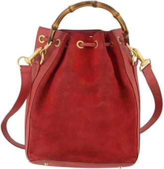 Gucci Pre-owned Bucket Bag - unisex - Vintage Tas - Rood - ONE Size - Leer - Vintage