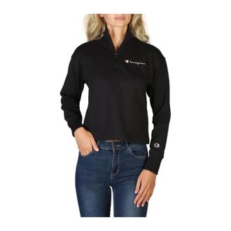 Champion Sweatshirts, female, Black, XS, Women Half Zip Cotton Sweatshirt