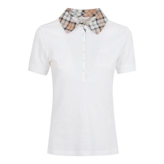 Barbour Polo Shirts, female, White, Size: M Malvern Short-Sleeved Polo Shirt