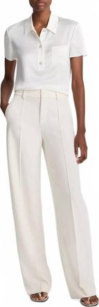 Vince Womens Short Sleeve Button Polo Shirt In Offwh