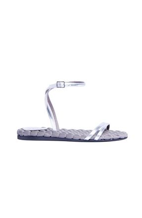 AERA Faye vegan flat sandal in Silver at Nordstrom, Size 38.5