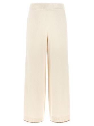 Brunello Cucinelli White Cashmere Athletic Womens Pants