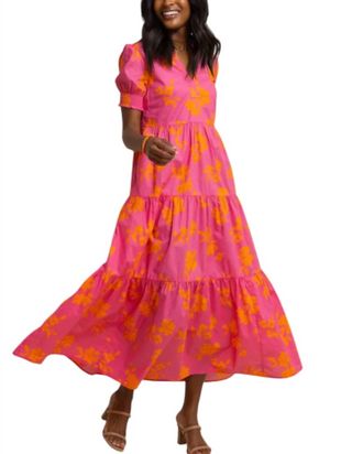 Southern Tide Nadine Tiered Cotton Lawn Maxi Dress In Camelia Rose Pink