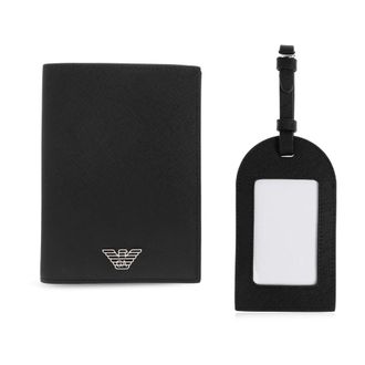 Emporio Armani Wallets & Cardholders, male, Black, Size: ONE SIZE Document Holder and ID Holder Set