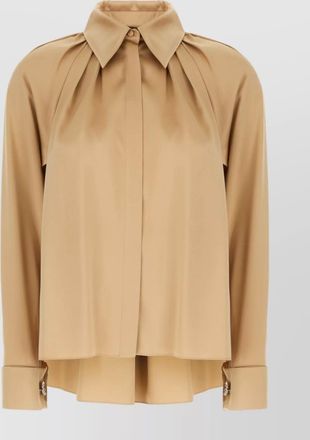 Max Mara silk shirt with collared neck and pleated design