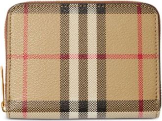 Burberry small Vintage Check wallet - women - Polyurethane/Polyester/Calf Leather/Polyamide/Cotton/Acrylic - One Size - Neutrals
