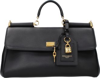 Dolce & Gabbana Dolce&Gabbana Damens My Sicily Lederhandtaschen Schwarz