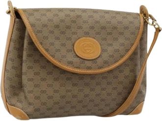 Gucci Pre-owned Micro Small GG Canvas Shoulder Bag - Dames - Vintage Schoudertas - Beige - ONE Size - Leer - Vintage