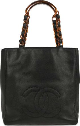 Chanel 1997-1999 chain leather tote bag - women - Caviar Leather - One Size - Black