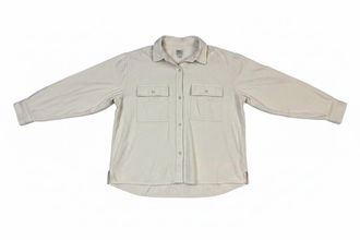 Eddie Bauer Womens Flannel Ballard Flap Pocket Shirt In Ivory