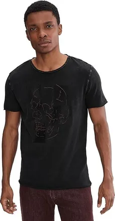 John Varvatos Skull Tiles Graphic T-shirt Kg7335s26 Mens T Shirt Black : 2XL, Cotton