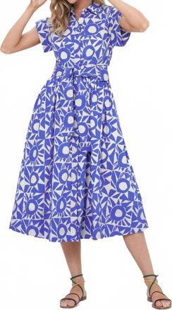 Oliphant Belted Shirt Dress In Eclipse Blue