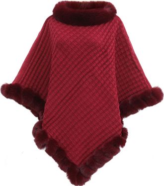 Generic Knitted Poncho for Women UK Elegant Turtle Neck Knitted Jumpers Casual Knitwear Long Sleeve Tops Cozy Soft Plain Pullover Autume Winter Warm Sweaters 