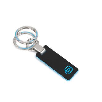 Piquadro Accessoires, unisex, Zwart, ONE Size, Mens two-ring keychain