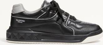 Valentino Garavani One Stud Low-Top Nappa Sneaker Man BLACK/GREY 40.5