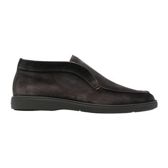 Santoni Schoenen, Heren, Grijs, 42 1/2 EU, Leer, Dragon Suede Boots