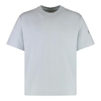 Stone Island Geribbelde Katoenen T-shirt - Heren - T-shirts - Blauw - 2XL - Katoen - Tops