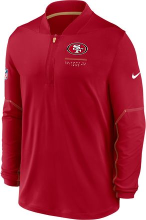 Nike San Francisco 49ers Sideline Nike Mens Dri-FIT NFL 1/2-Zip Top in Red | 03BA084K9B-EKU