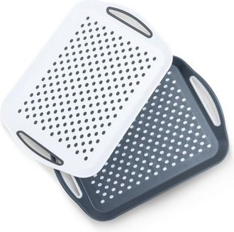 OEM Juego De 2 Bandejas - Bandeja Antideslizante Con Asas, Ideal Para Preparar Comidas, T&eacute; O Desayuno En La Cama - Bandeja De Pl&aacute;stico Para Una &Oacute;ptima Est