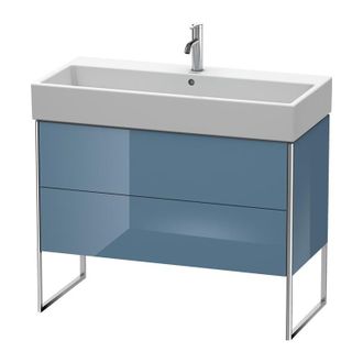 Duravit Duravit Xsquare Mueble De Pie 98,4x 46,0 Cm, 2 Cajones, Para Lavabo Vero Air 235010, Color (frente/cuerpo): Laca De Alto Brillo Stone Blue - Xs4476047