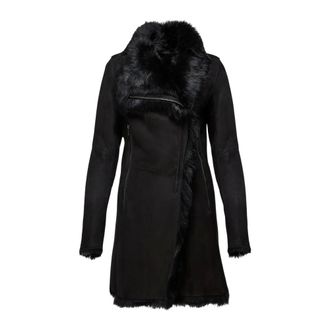 VSP Vsp, Jassen, Dames, Zwart, M, Leer, Kristell Toscana Shearling Jas