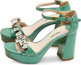 Miu Miu Sandali con plateau - Verde