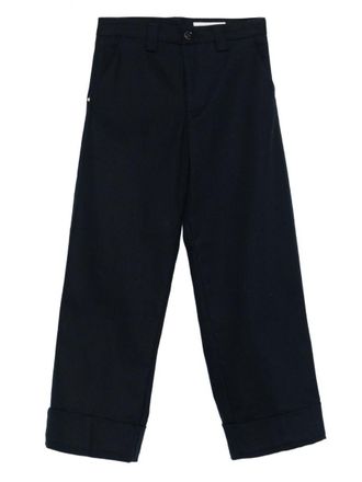 White Sand Cotton Flared Trousers