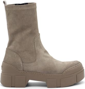 Vic Mati&eacute; V14 Roccia - Taupe stretch enkellaars - Dames - Enkellaarsjes - Beige - 39 EU - Leer - Schoenen