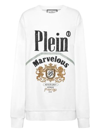 Philipp Plein Sweater verfraaid met logo - Wit