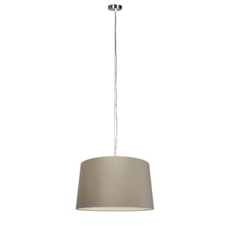 QAZQA Dise&ntilde;o L&aacute;mpara Colgante Moderna De Acero Con Pantalla De 45 Cm Color Topo - Cappo 1 Textil /acero Redonda Adecuado Para Led Max. 1 X 60 Watt - Qazqa
