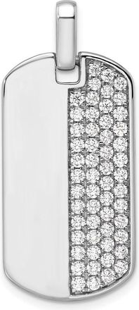 Diamond2Deal 14K Gold Lab Grown Diamond Dog Tag Pendant (1ct, VS, D-E)