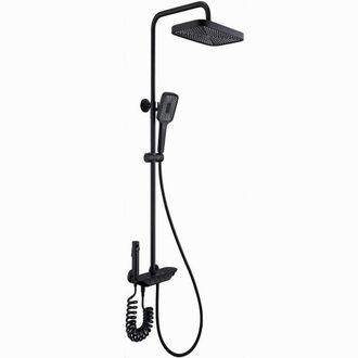 Trade Shop Trade Shop - Set Saliscendi Colonna Doccia Bagno Rubinetto Soffione Doccetta Bidet Nero 87344