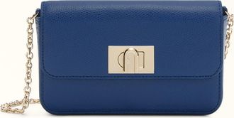 Furla 1927 Mini Bag M Indigo Textured Leather Woman