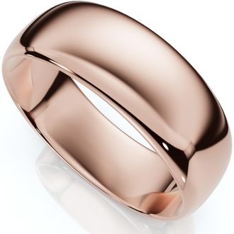 Pompeii3 7mm Dome High Polished Wedding Band 14K Rose Gold Size Selectable
