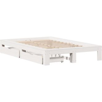 vidaXL Vidaxl - Estructura De Cama Sin Colch&oacute;n Madera De Pino Blanca 120x200 Cm