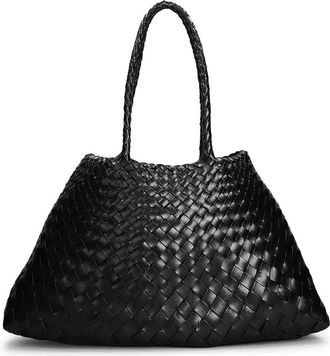 Dragon Diffusion Santa Croce Big Bag In Black Woven Leather