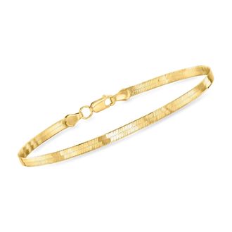 RS Pure by Ross-Simons 3mm 14kt Yellow Gold Herringbone Bracelet