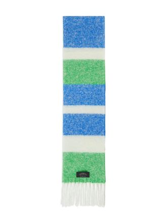 Iceberg striped fringed scarf - women - Alpaca/Polyester - One Size - Blue