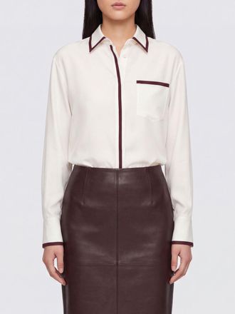 F.R.S. For Restless Sleepers F. R.S FOR RESTLESS SLEEPERS Camicia stile pigiama in seta con collo a rouches e profili a contrasto