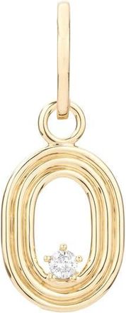 Adina Reyter Groovy Number Charm Pendant in Yellow Gold/Diamond-0 at Nordstrom