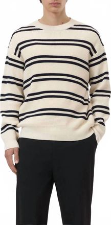Closed Striped Crewneck Jumper Sweater In Ivory