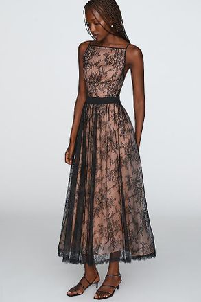 Anthropologie By Anthropologie Lace Organza Midi Dress
