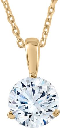 Pompeii3 1/3Ct Diamond Small Solitaire Pendant Lab Grown 14k Yellow Gold 3-Prong Necklace