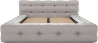 Pascal Morabito Base de cama poliéster gris claro 140 x 190 cm