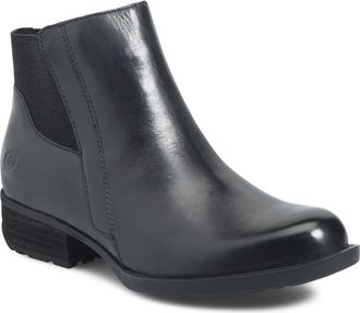 B&oslash;rn Kendyl Leather Bootie in Black Leather at Nordstrom, Size 7.5
