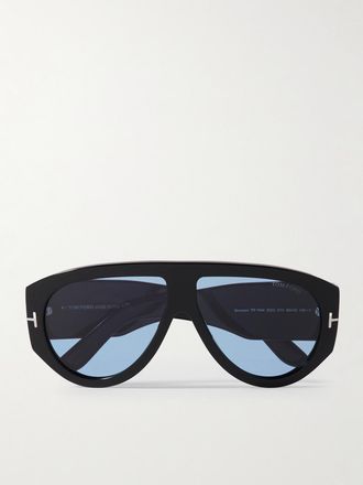 Tom Ford Occhiali Da Sole In Acetato Stile Aviator Bronson - Nero